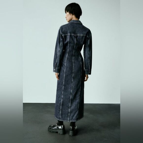 ZARA TRF DENIM DRESS - Picture 10 of 12